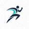 VSport官方Logo - 蓝色盾牌与运动抽象图形组合